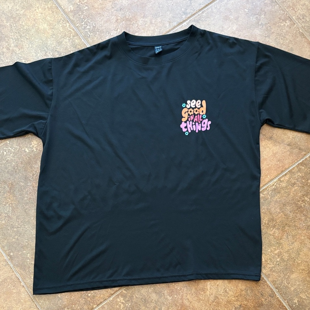 SHEIN Black T-Shirt with Vibrant Graphic